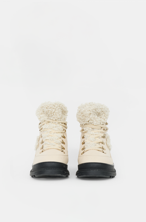 Chanel 2020 Leather & Shearling CC Boot
