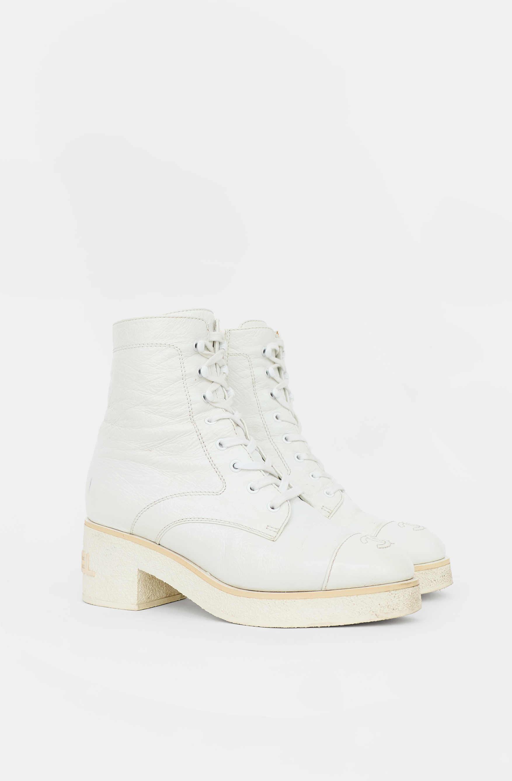 Chanel 2021 Leather CC Combat Boot