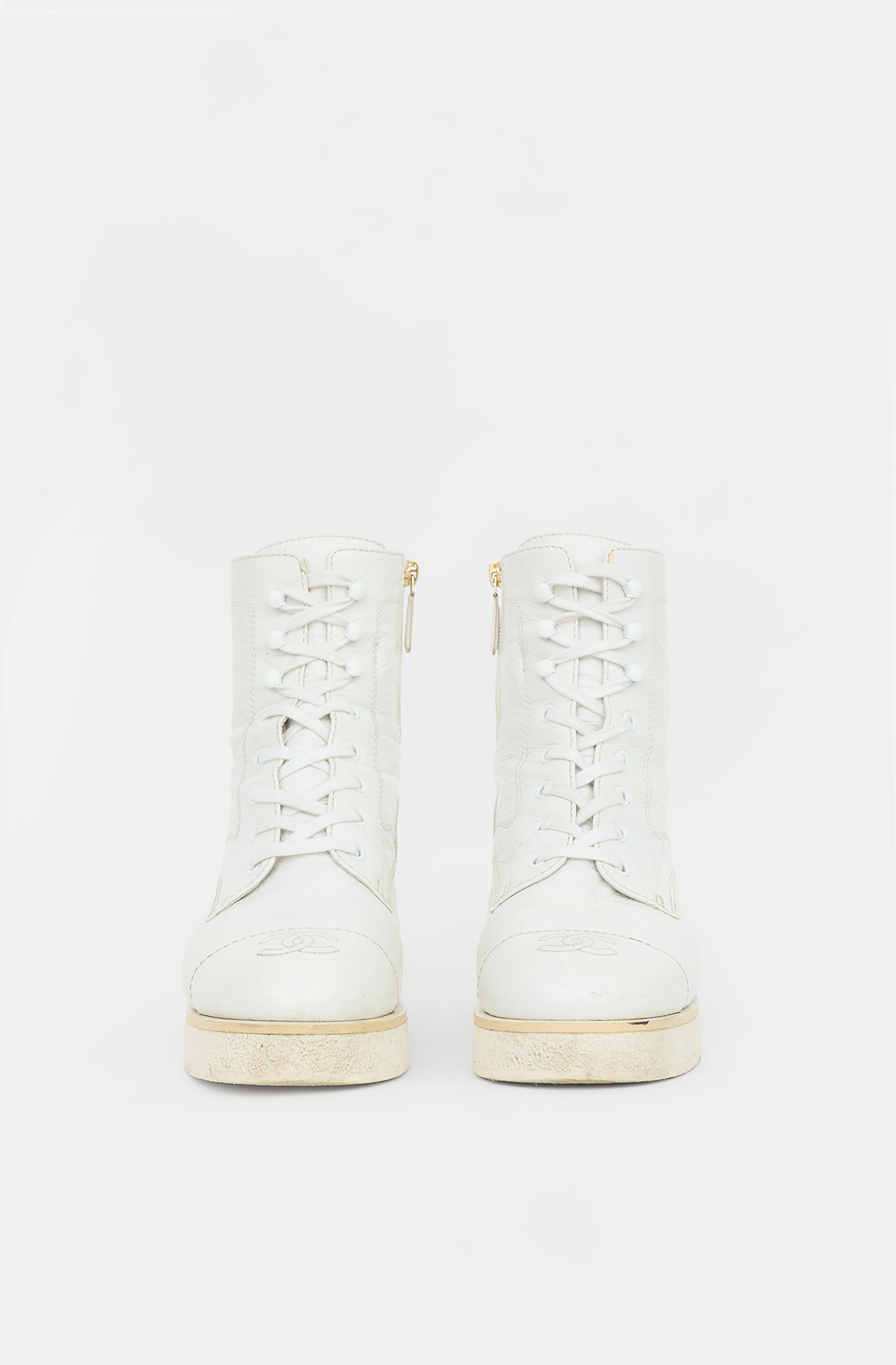 Chanel 2021 Leather CC Combat Boot