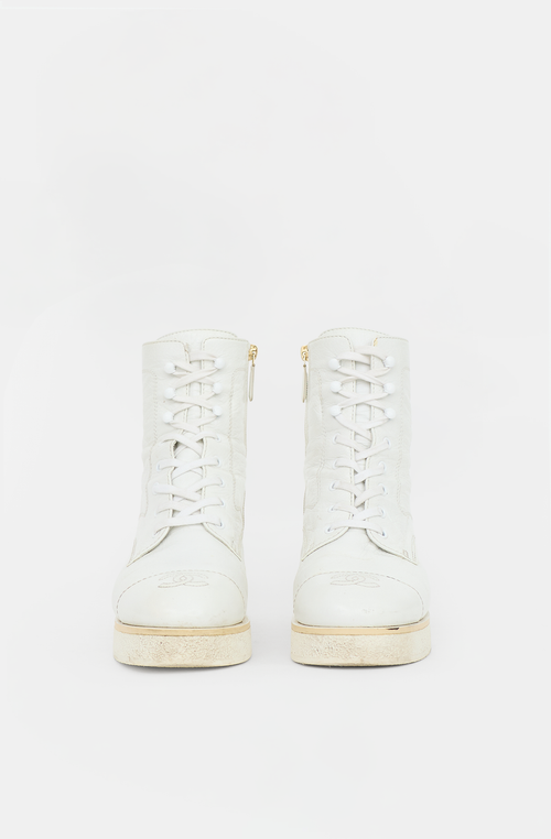 Chanel 2021 Leather CC Combat Boot