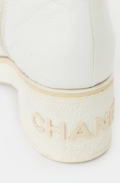 Chanel 2021 Leather CC Combat Boot