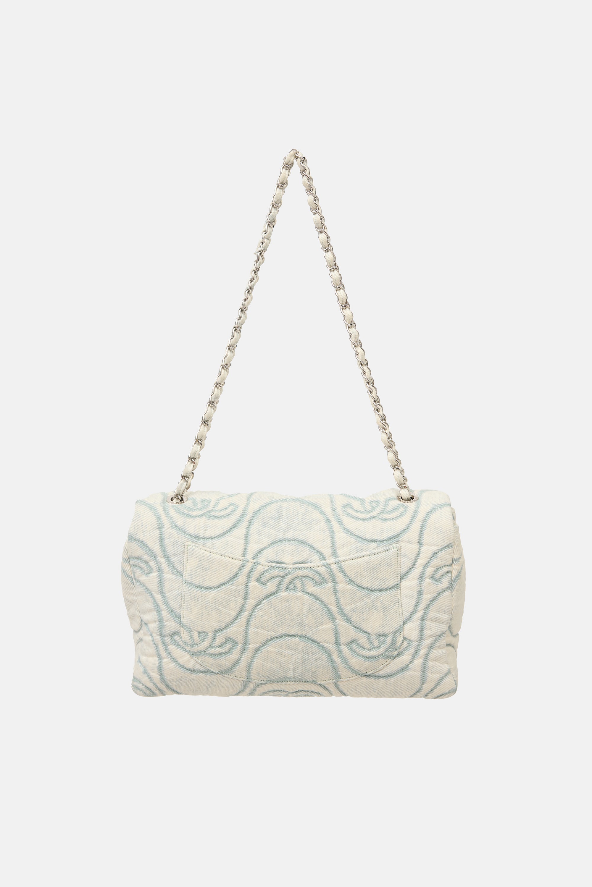 Chanel 2021 Wave Denim Jumbo Flap Bag
