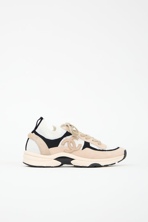 Chanel 2022 Knit Mesh & Suede Sneaker