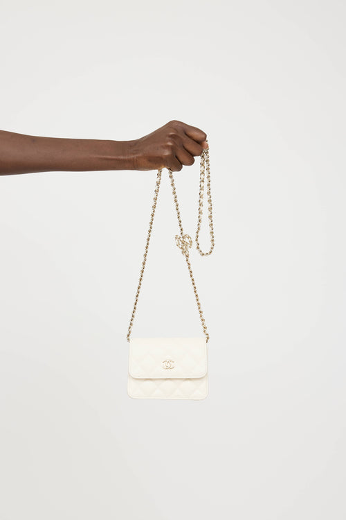Chanel 2023 Caviar Bow Mini Wallet On Chain Bag