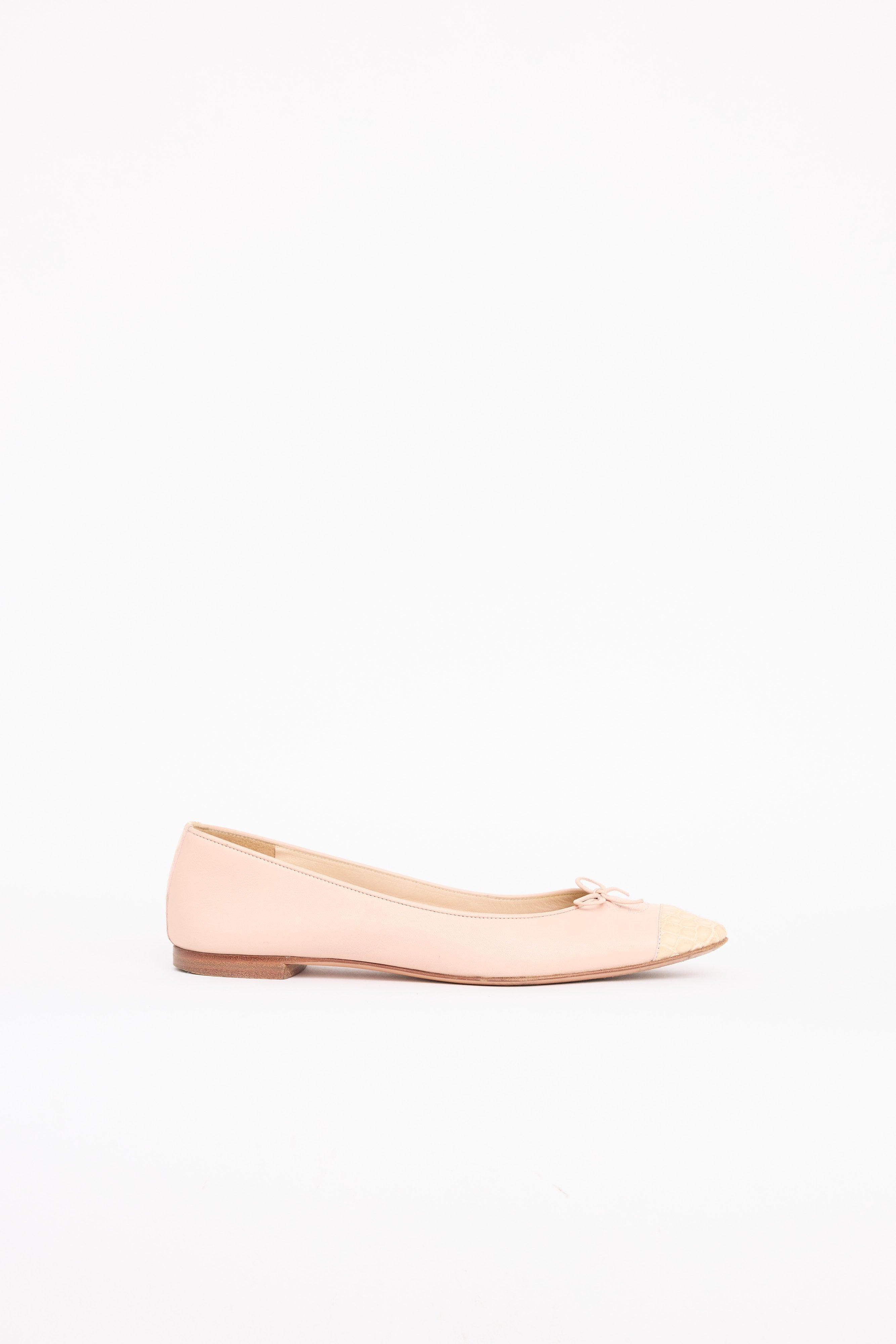 Chanel Embossed Cap Toe Flat