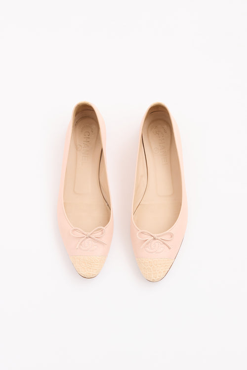 Chanel Embossed Cap Toe Flat