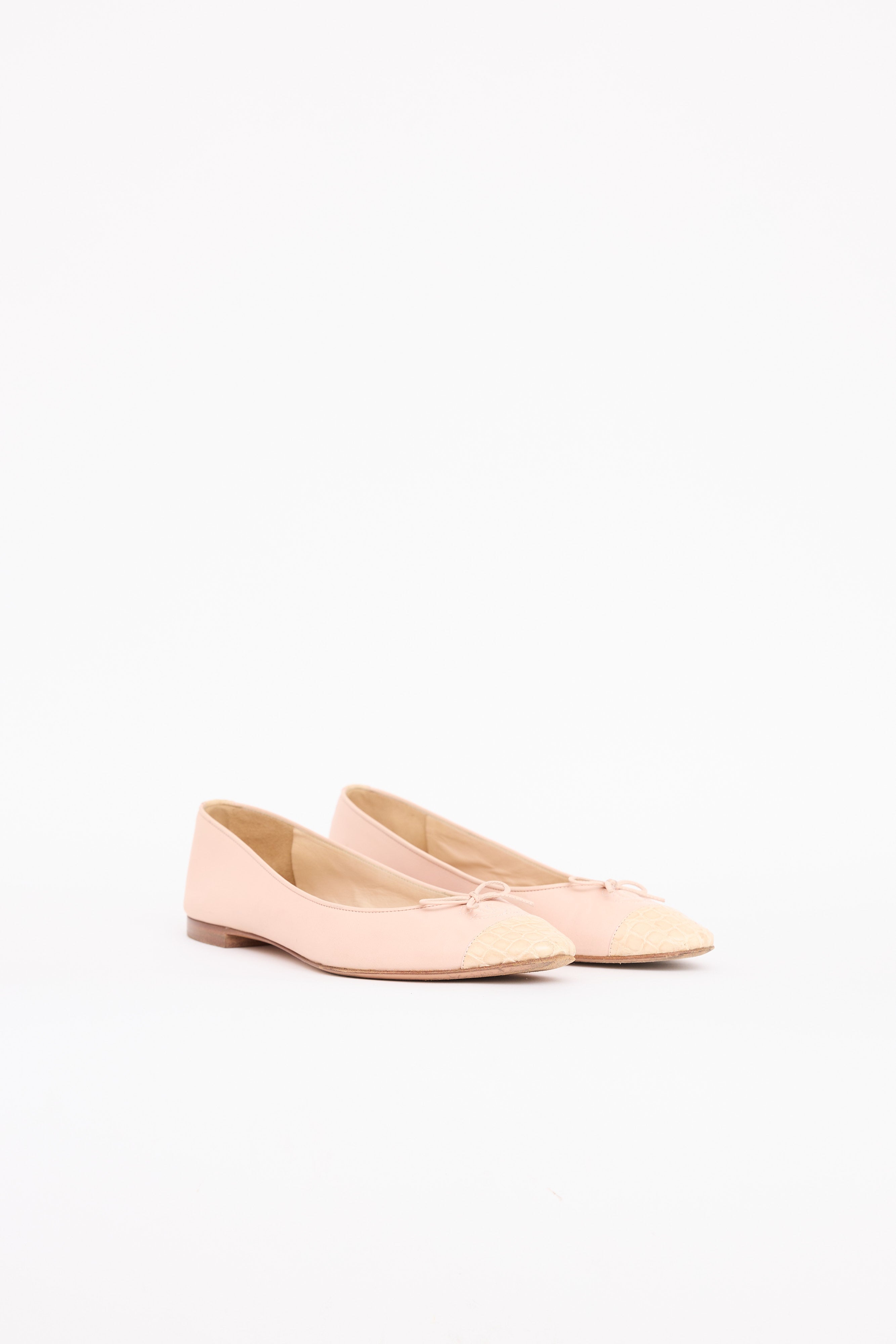 Chanel Embossed Cap Toe Flat