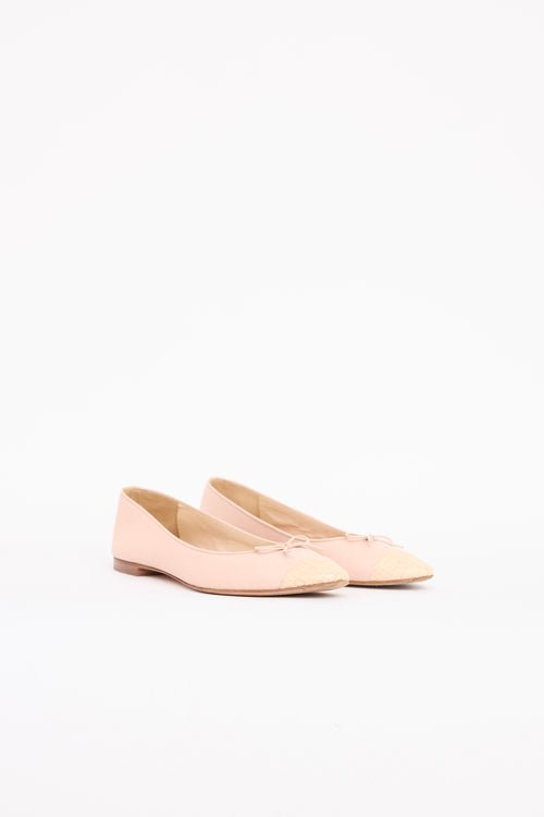 Chanel Embossed Cap Toe Flat