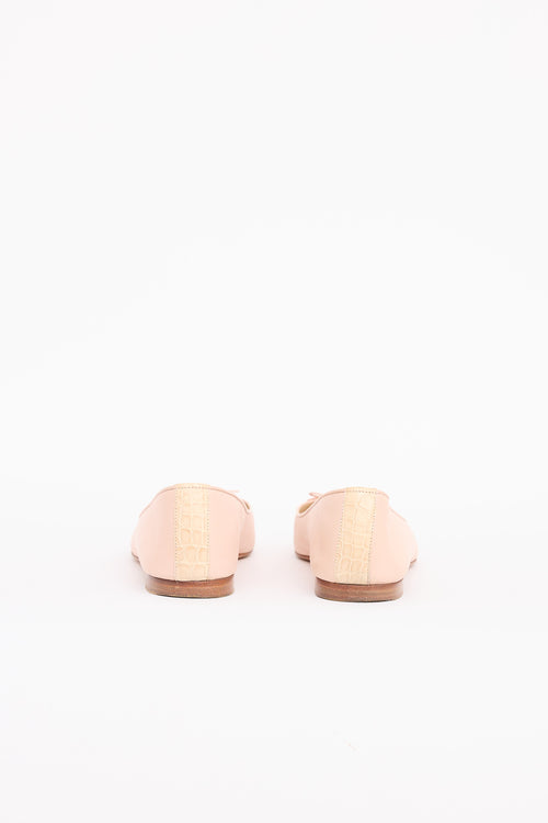 Chanel Embossed Cap Toe Flat