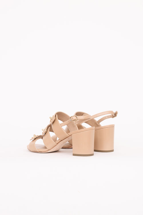 ChanelLeather CC Turnlock Strap Sandal