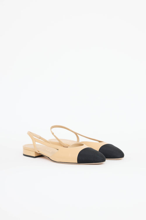 Chanel Cap Toe Slingback Flat