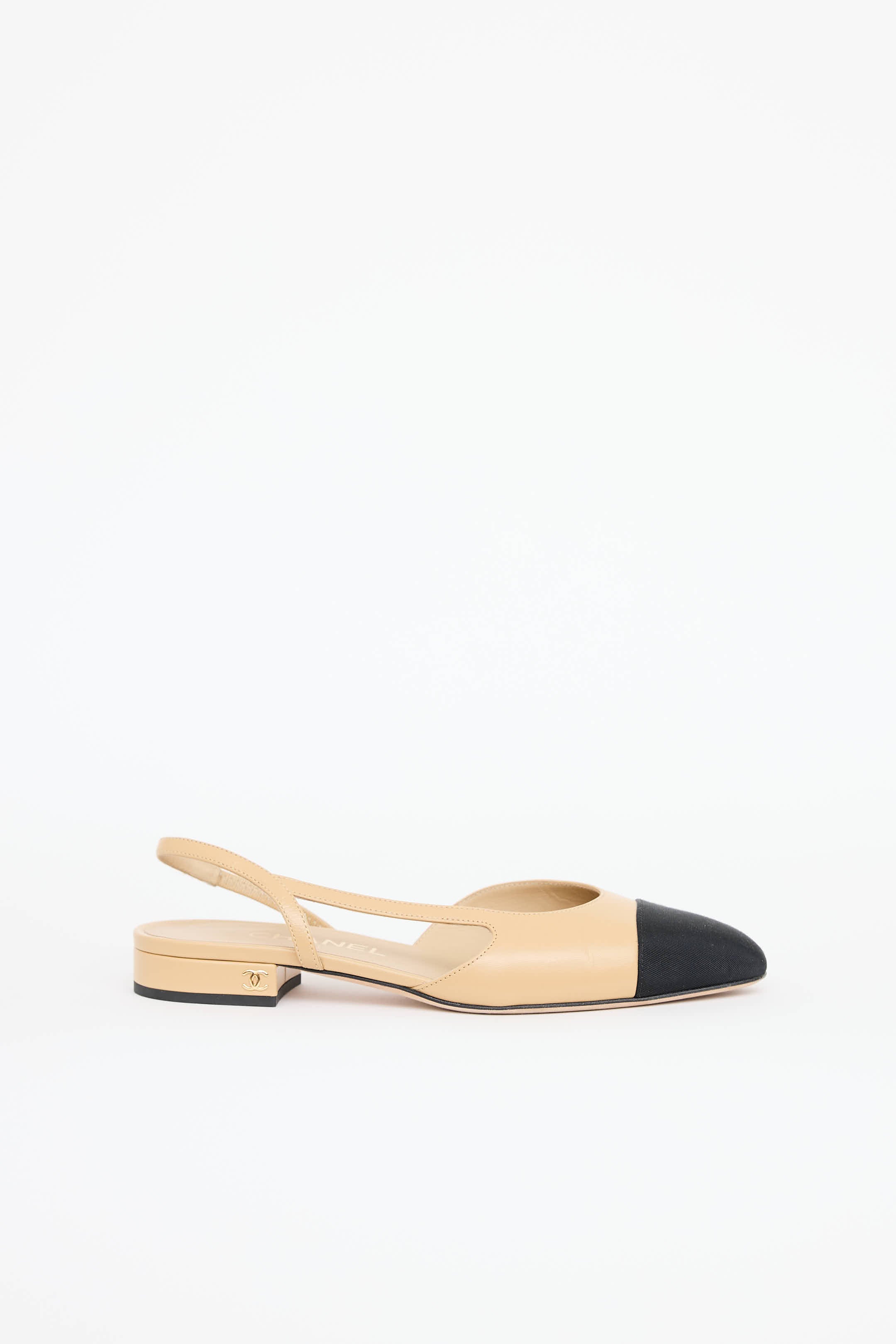 Chanel Cap Toe Slingback Flat