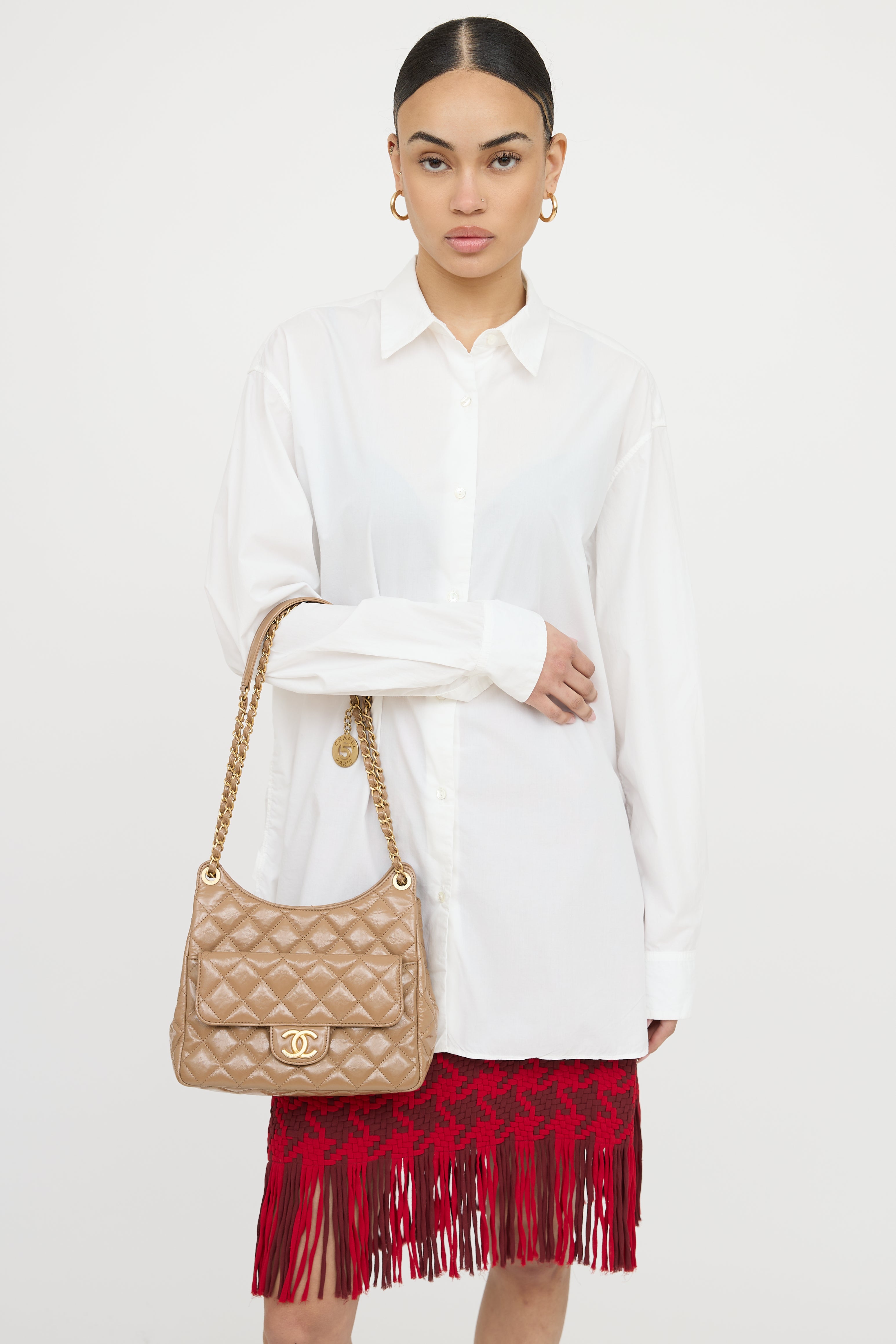 Chanel 2023 Wavy CC Shoulder Bag
