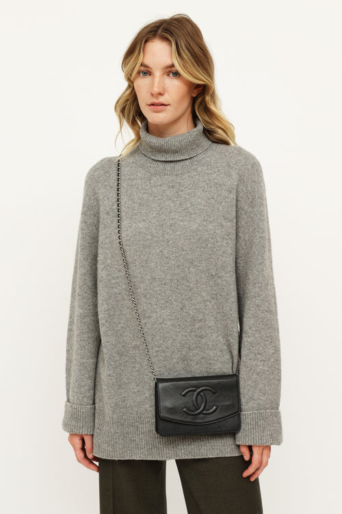Chanel 2009/10 Black Caviar Timeless Wallet on Chain