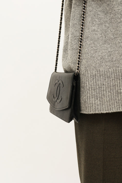 Chanel 2009/10 Black Caviar Timeless Wallet on Chain