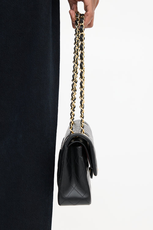 Chanel Black Leather Small Double Flap Bag