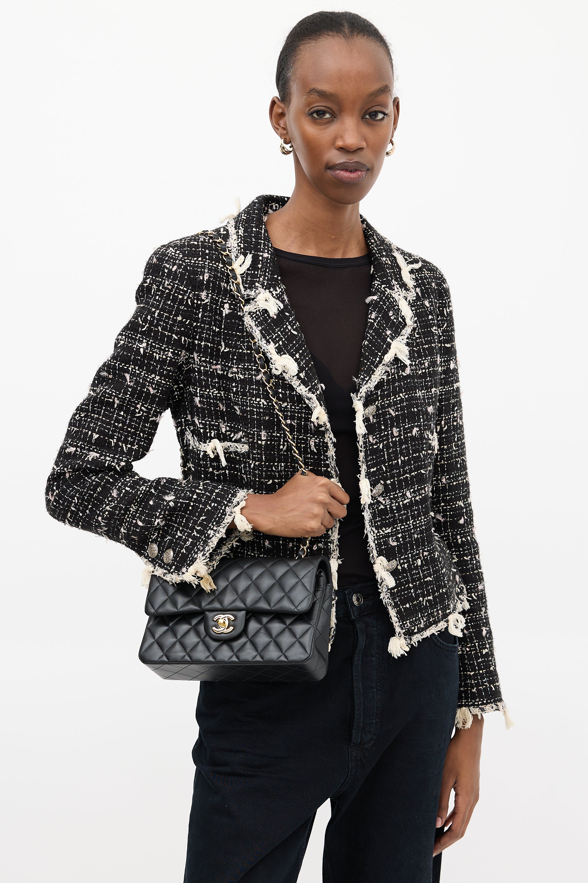 Chanel Black Leather Small Double Flap Bag