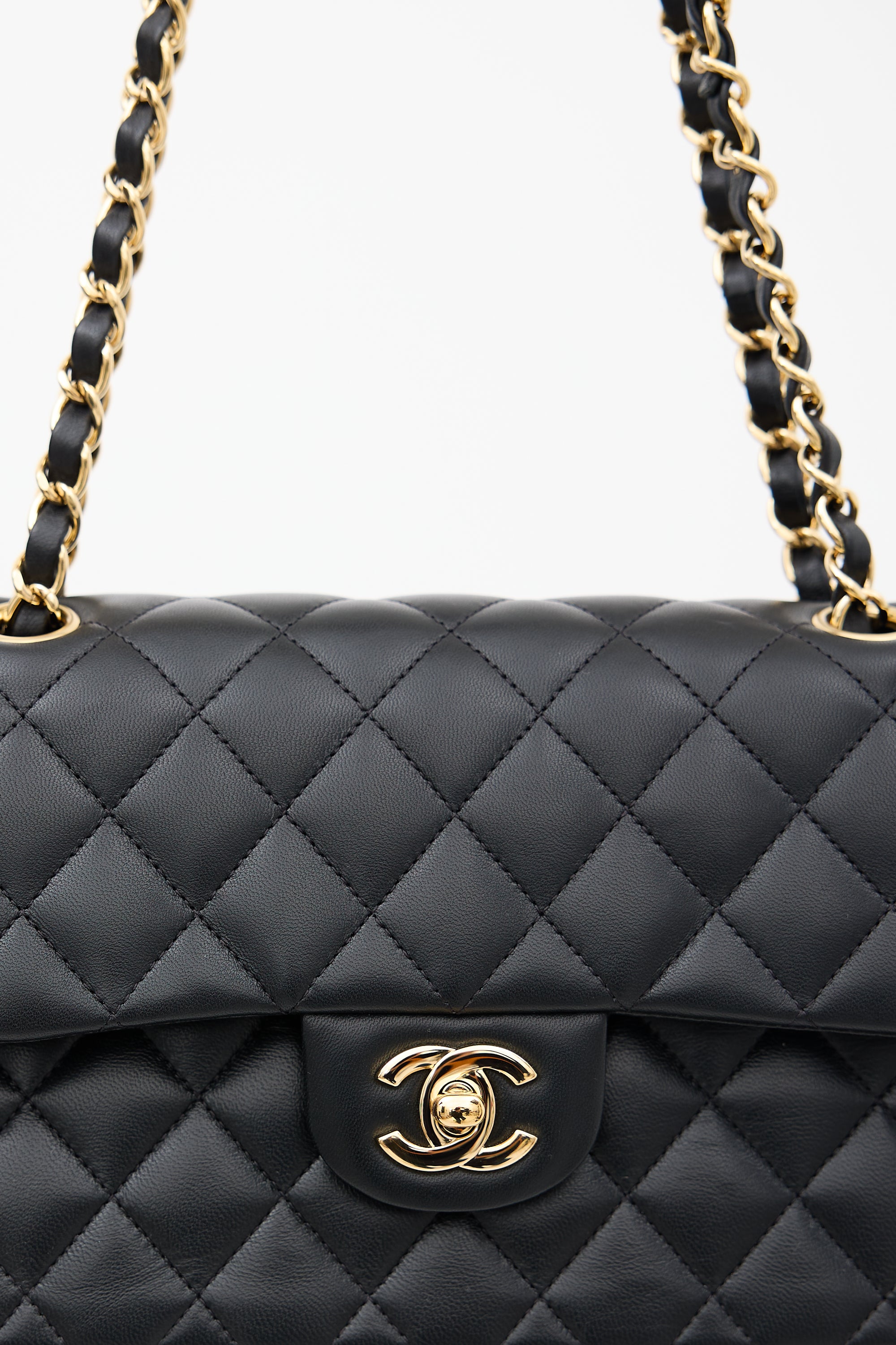 Chanel Black Leather Small Double Flap Bag
