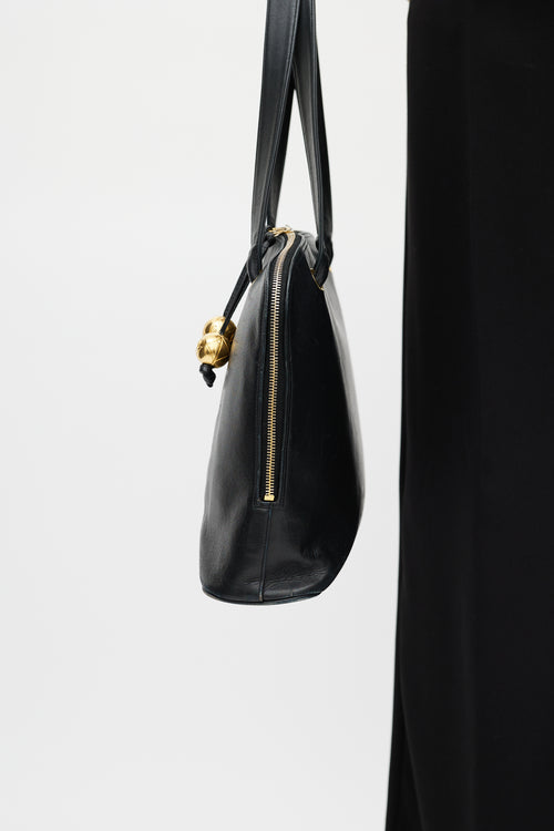 Chanel Black & Gold Dome CC Leather Bag