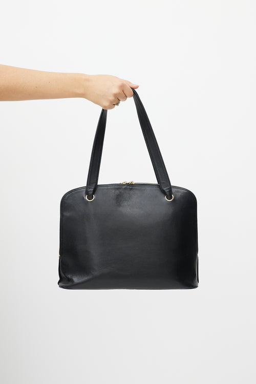 Chanel Black & Gold Dome CC Leather Bag