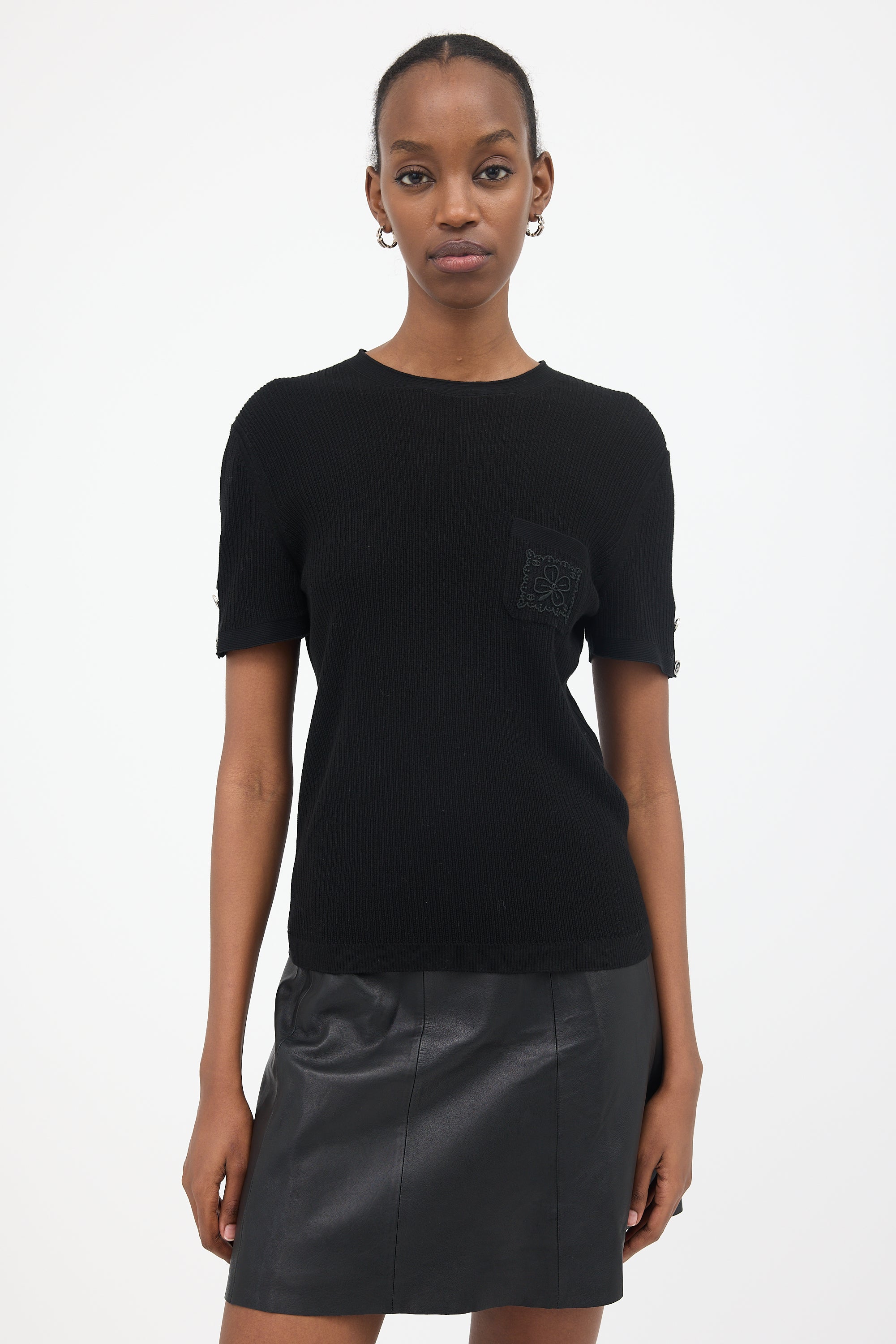 Chanel 2024 Ribbed CC Clover Top