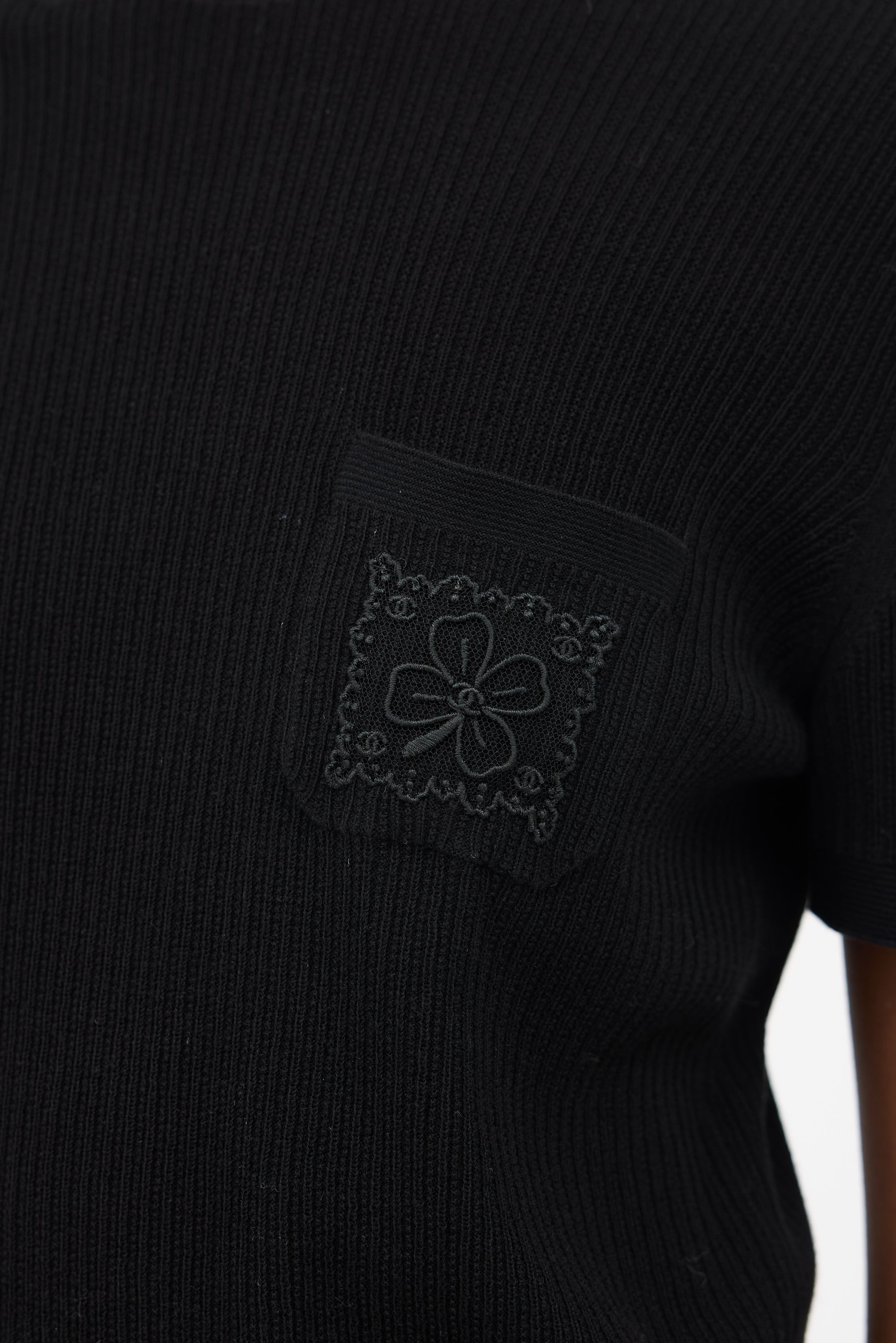 Chanel 2024 Ribbed CC Clover Top
