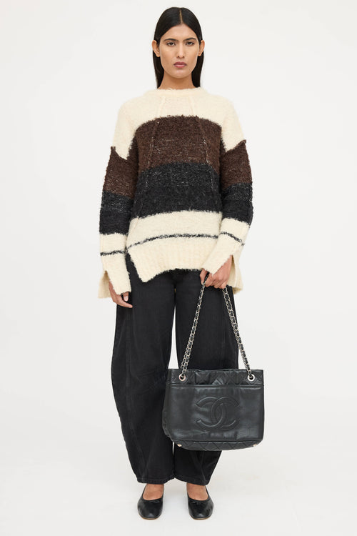 Chanel 2009 Leather Timeless Soft Shopper Tote Bag