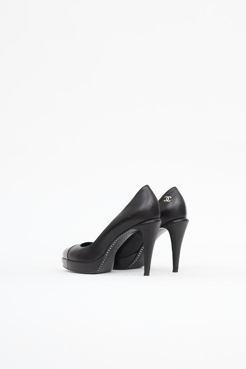 Chanel Cap Toe Platform Pump
