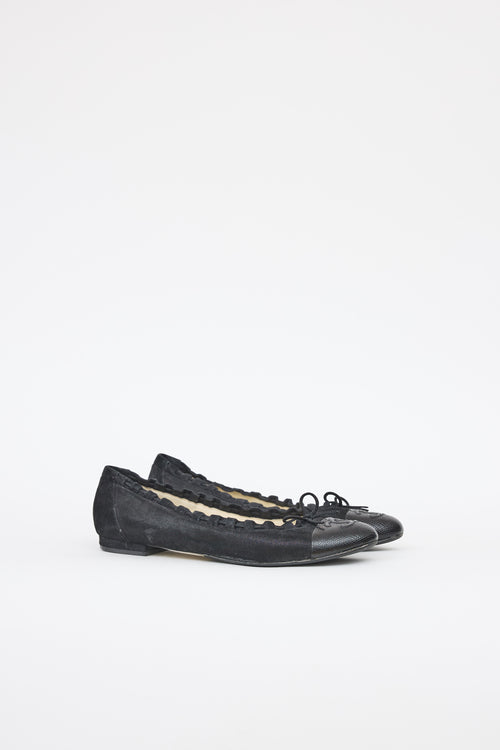Chanel Suede Scalloped Flat