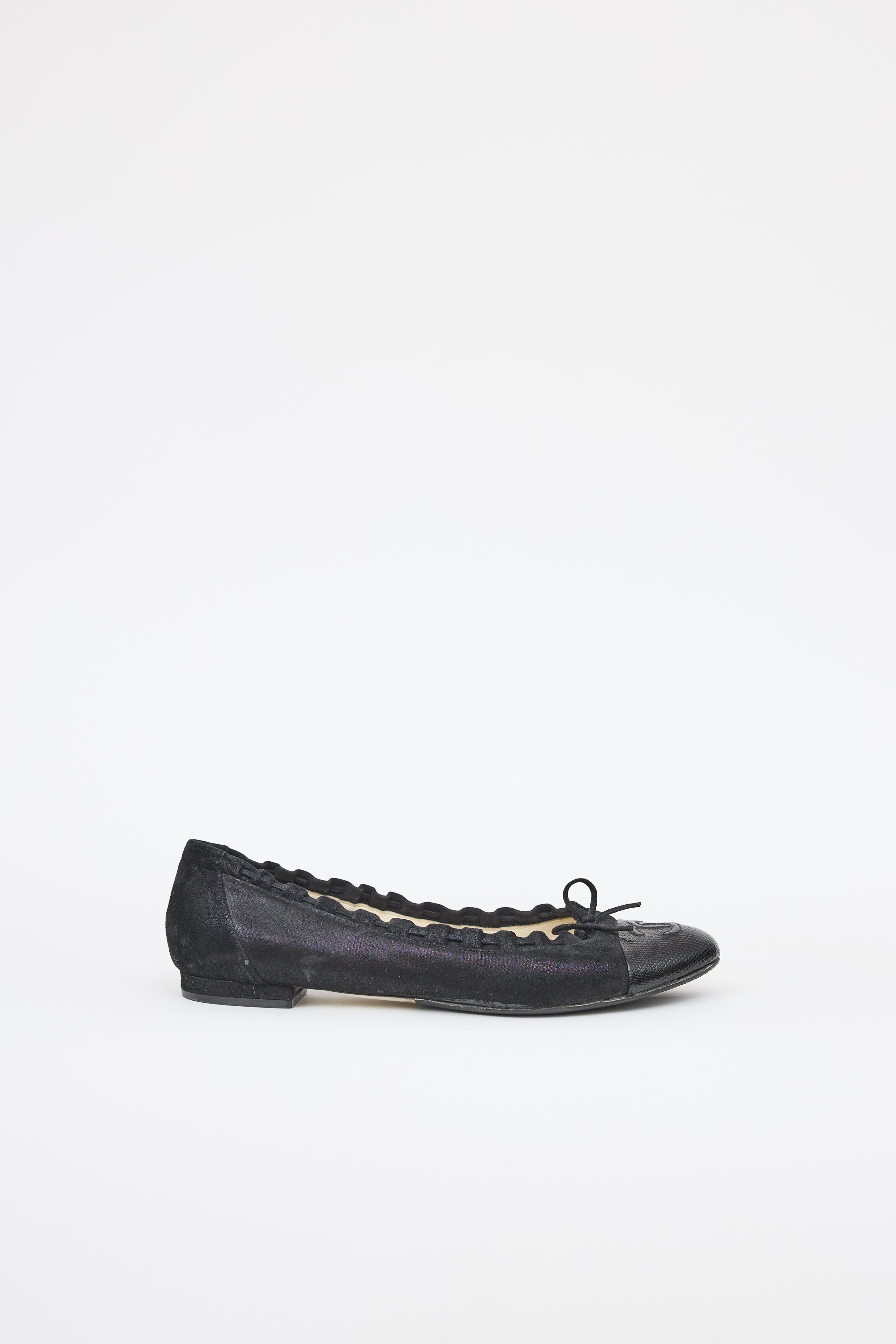 Chanel Suede Scalloped Flat
