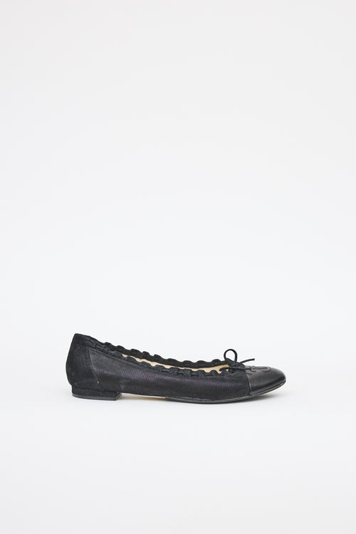 Chanel Suede Scalloped Flat