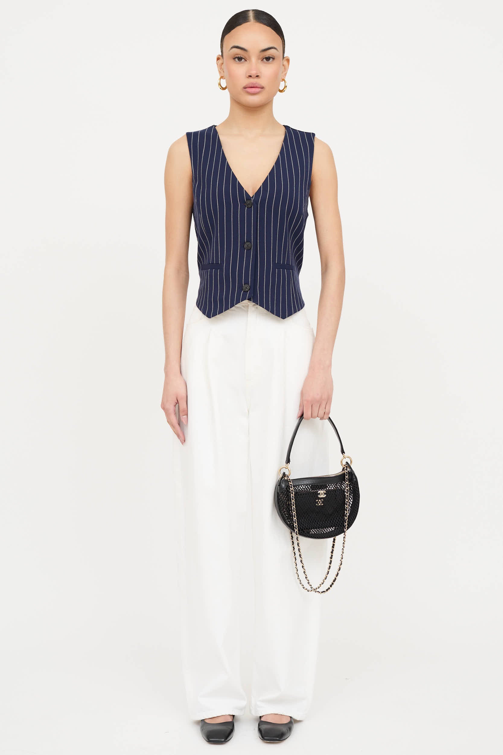 Chanel 2025 Mesh Leather Chain Bag