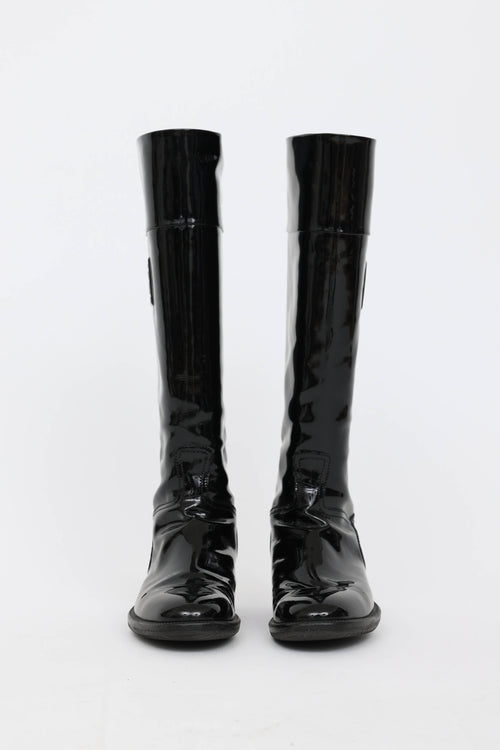 Chanel 2007 Patent Leather Riding Boot