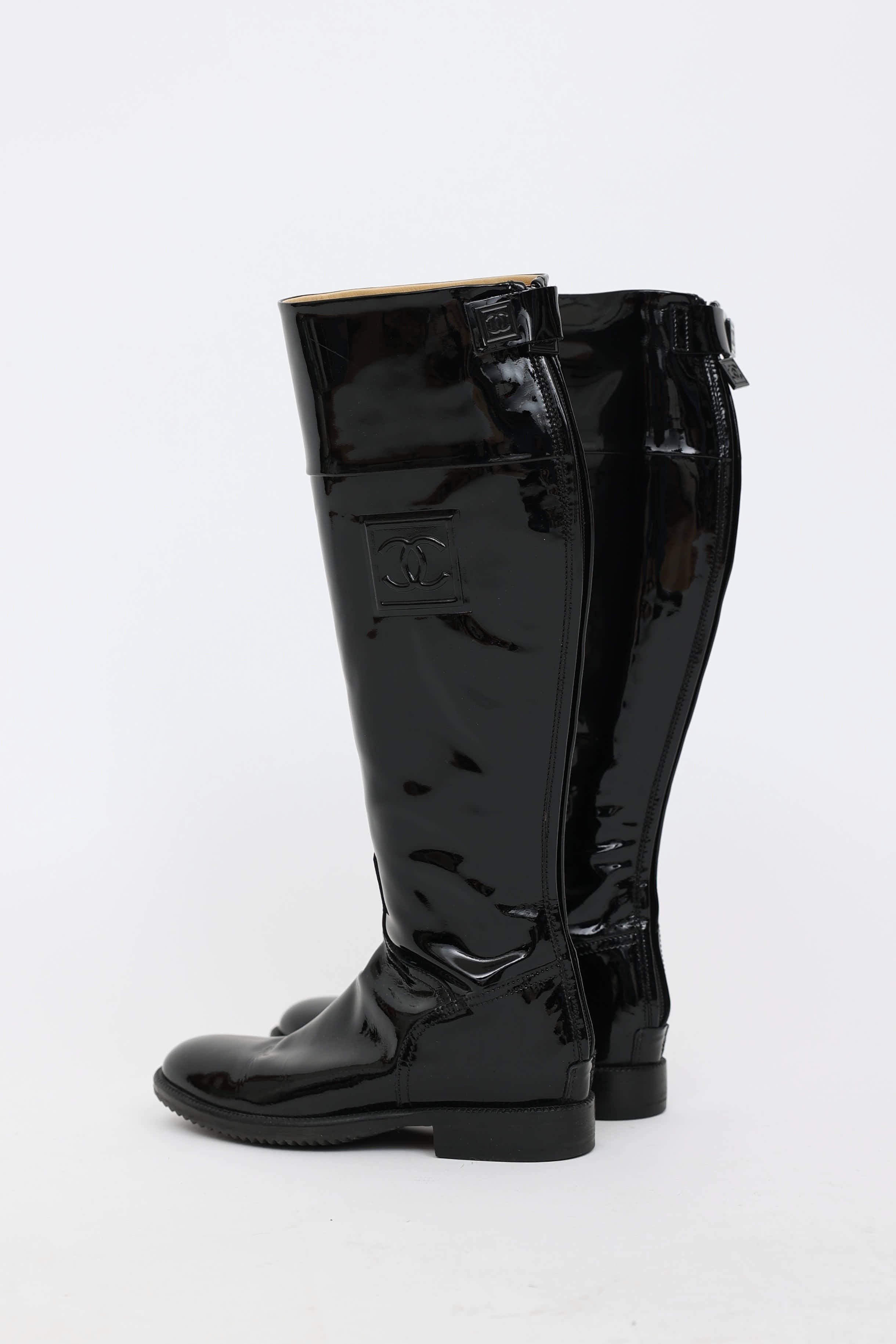 Chanel 2007 Patent Leather Riding Boot