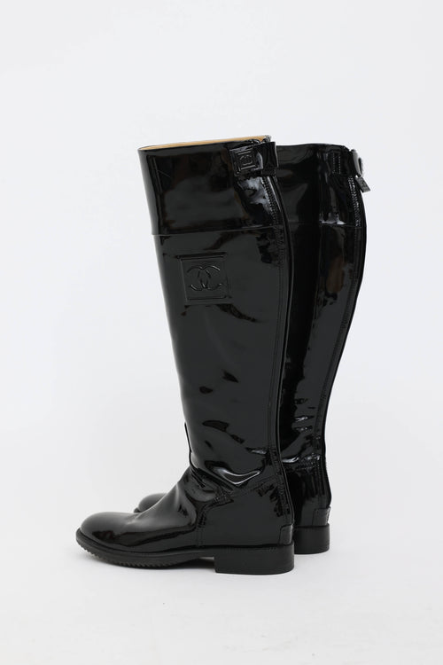 Chanel 2007 Patent Leather Riding Boot