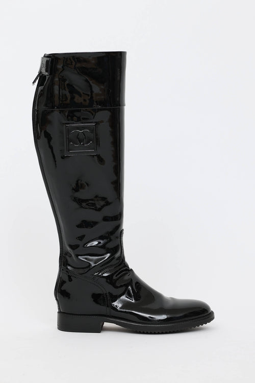 Chanel 2007 Patent Leather Riding Boot