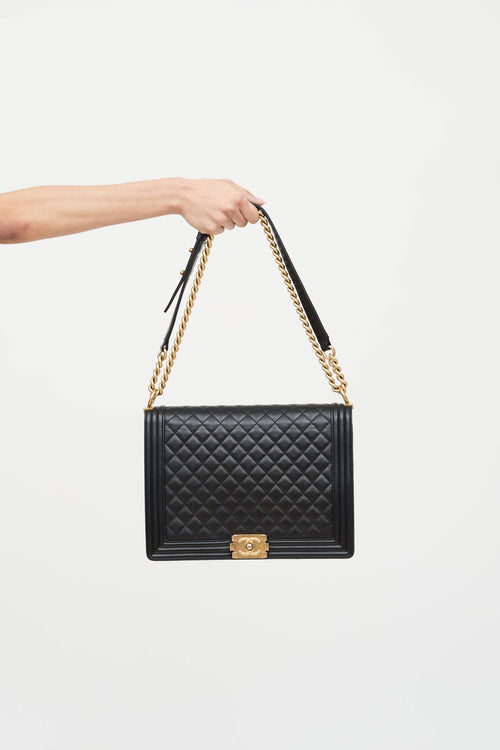 Chanel 2017 Leather Quilted Boy Bag