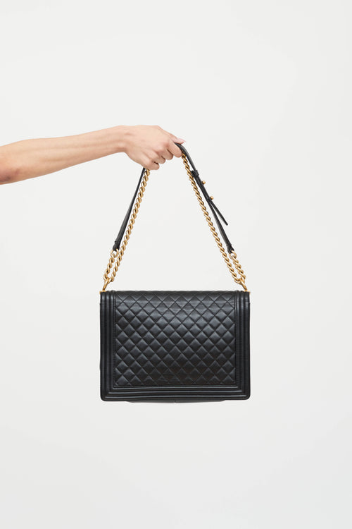 Chanel 2017 Leather Quilted Boy Bag