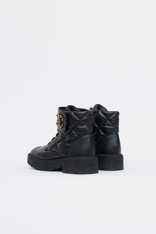 Chanel Quilted Combat Boot