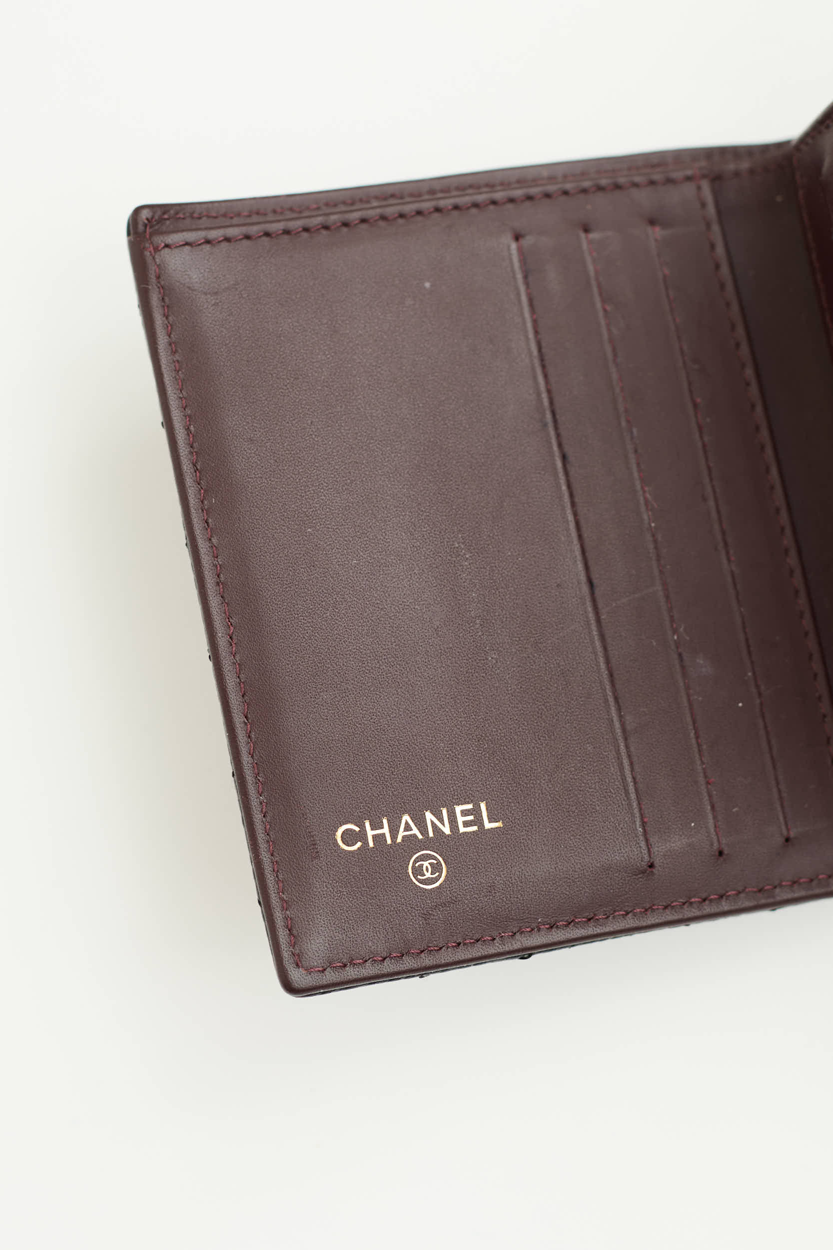 Chanel 2015 Quilted Compact Caviar Wallet