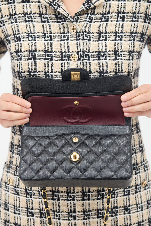 Chanel 2018 Black Caviar Small Double Flap Bag