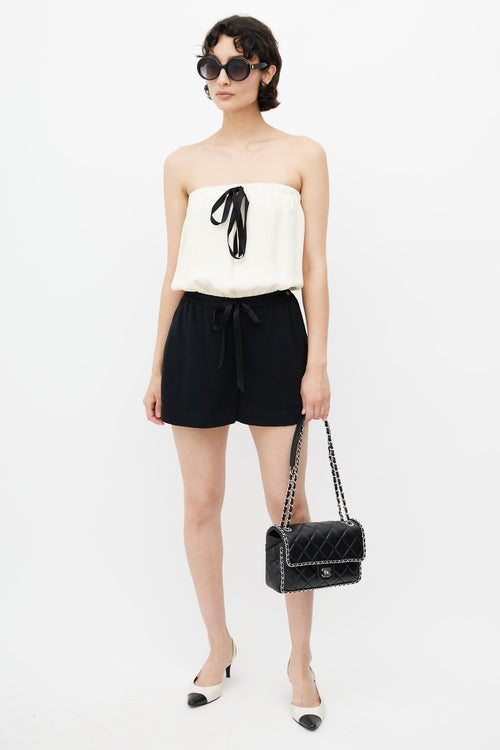 Chanel 2019 Black & Silver Medium Chain Around Crossbody Bag