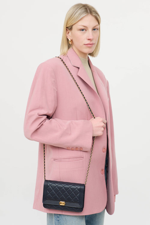 Chanel2016 Leather Quilted Wallet on Chain