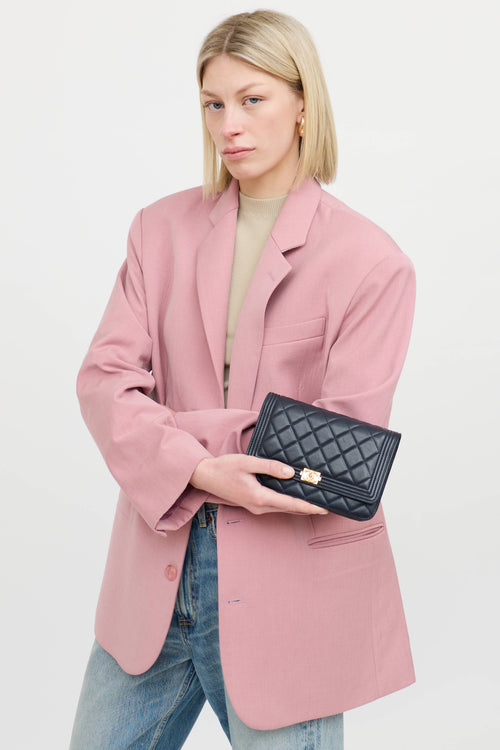 Chanel2021 Leather Quilted Wallet on Chain