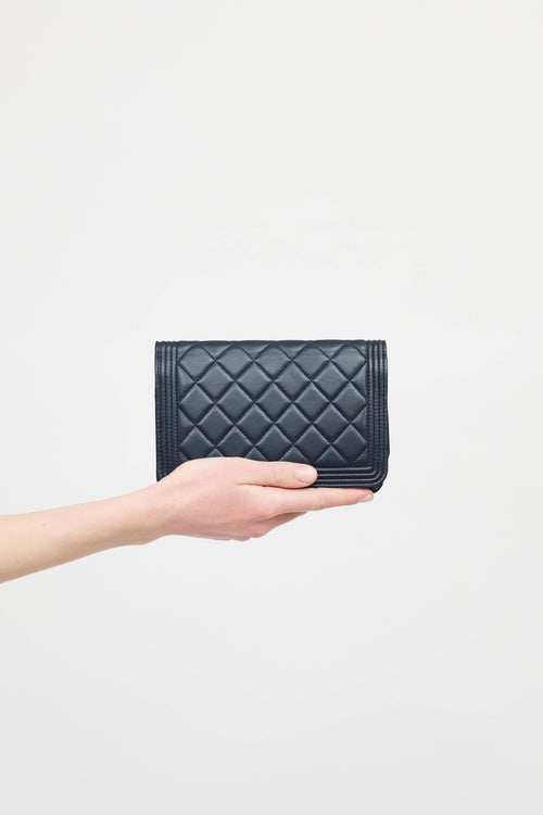 Chanel2017 Leather Quilted Wallet on Chain