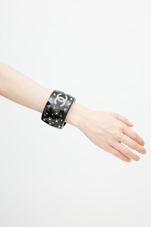 Chanel Spring 2008 Black & Silver Star Bangle