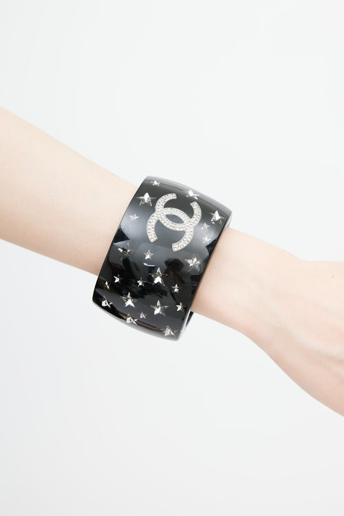 Chanel Spring 2008 Black & Silver Star Bangle