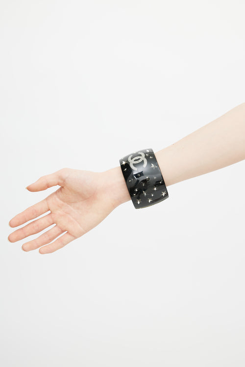 Chanel Spring 2008 Black & Silver Star Bangle