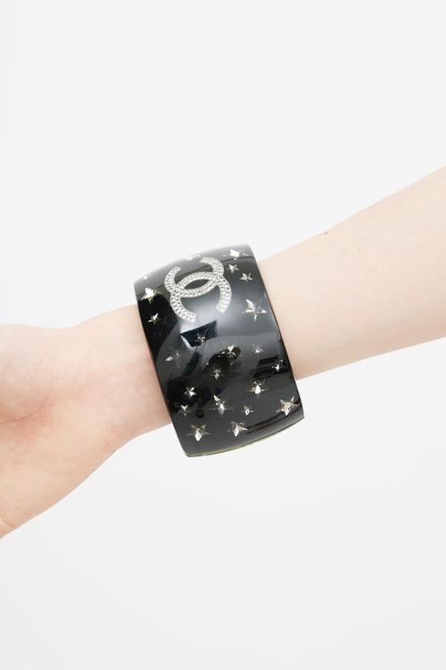 Chanel Spring 2008 Black & Silver Star Bangle