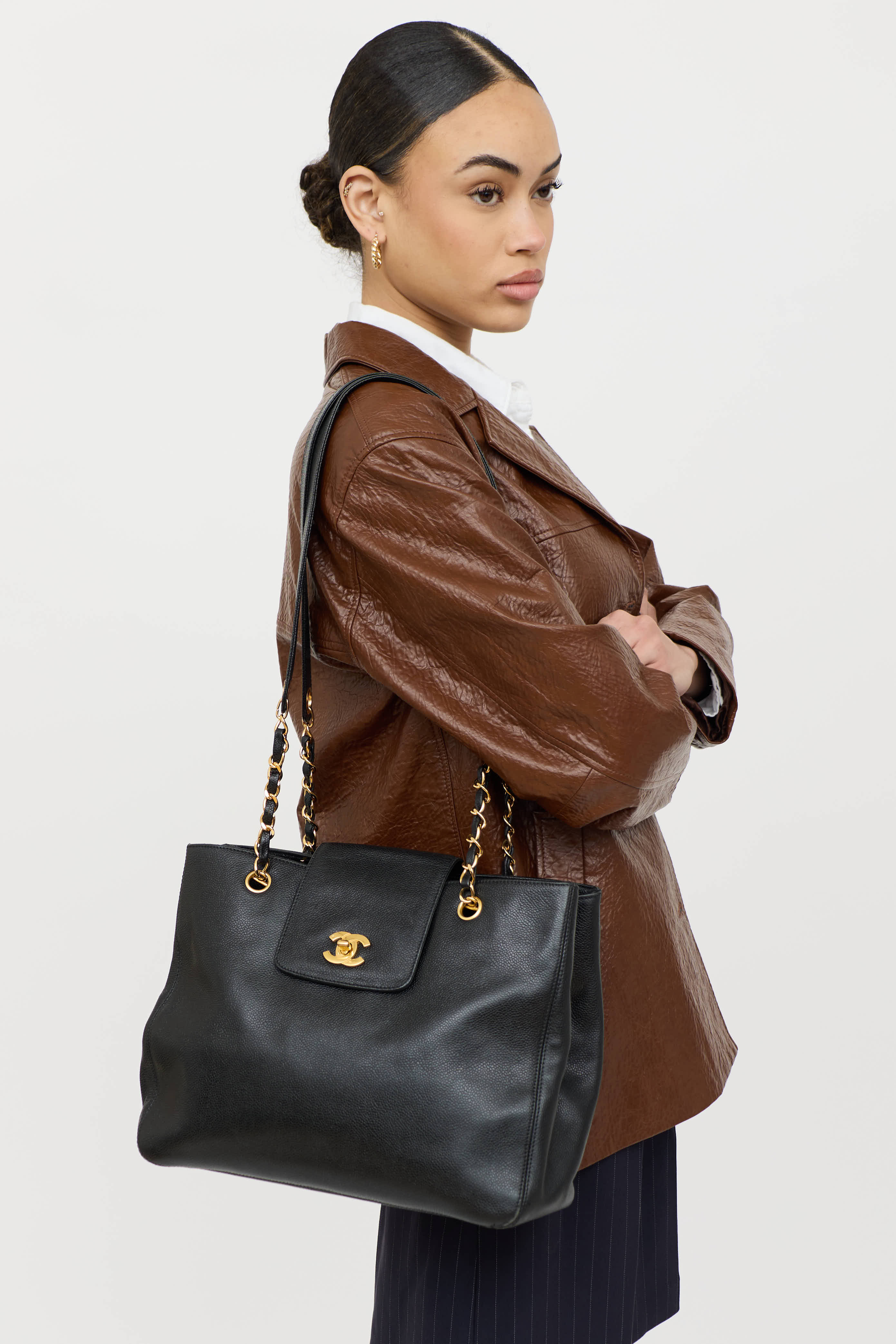 Chanel 1997 Supermodel Caviar Tote Bag